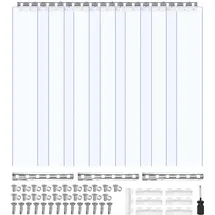 Vevor Streifenvorhang, 213,4cm Höhe x 106,7cm Breite, 0,2cm Dicke, 7 Stück transparenter Pvc-streifen-türvorhang,gefrierschrankvorhang,kunststoff-türstreifen für begehbare Gefrierschränke,kühlschränke - Vevor