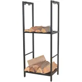 moebel-direkt-online Kaminholzregal Sven Metall 40 x 100 x 30 cm Schwarz