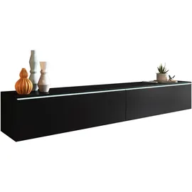 Mirjan24 Tv-Lowboard, Schwarz, Holzwerkstoff, Rechteckig,Rechteckig, 180x30x33 cm, Wohnzimmer, Wohnwände, Lowboards, Lowboards stehend