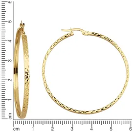 Fascination by Ellen K. Creolen 375/- Gelbgold diamantiert Ø 45mm