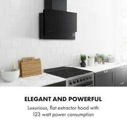 Klarstein Amelia Dunstabzugshaube 123W 60x47x23,5cm LED-Beleuchtung Touch Glas Schwarz