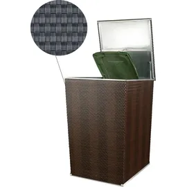 Dynamic24 Polyrattan Mülltonnenbox Aufbewahrung Mülltonne Mülltonnenverkleidung Müllbox, Farbe:Anthrazit