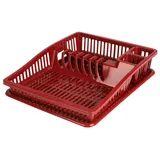 URBAN LIVING Sonoma Geschirrkorb mit Tablett, 38,5 x 31 x 8 cm, Ruby Wine