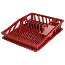 URBAN LIVING Sonoma Geschirrkorb mit Tablett, 38,5 x 31 x 8 cm, Ruby Wine