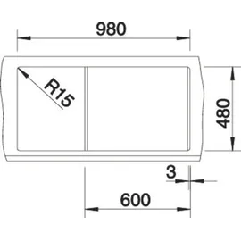 Blanco Metra 6 S felsgrau + Excenterbetätigung