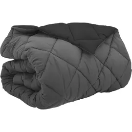vidaXL Winterbettdecke Schwarz und Anthrazit 200 x 200 cm Mikrofaser