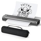 Itari Bluetooth Thermodrucker, Portable Kleiner Drucker - Mobiler Drucker A4 für Unterwegs und Tattoo, Tragbarer Drucker Unterstützt Thermopapier A4, Kompatibel mit Android iOS