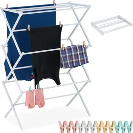 Relaxdays Klappbarer Wäscheständer 7,4 m weiß