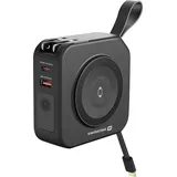 Swissten Swissten, All-in-One Powerbank Pro MagSafe USB USB-C mit Reiseadaptern, Schwarz - Schwarz