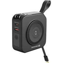 Swissten Swissten, All-in-One Powerbank Pro MagSafe USB USB-C mit Reiseadaptern, Schwarz - Schwarz