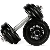 MSPORTS Hantelset 30 kg Verstellbar Premium – Premium Kurzhantel-Set mit Stahlhantelstange & Gusseisen - Gewichtsscheiben für Ganzkörper-Krafttraining Zuhause & Gym