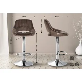 CLP Barhocker Milet 47 x 85 x 48 cm Braun