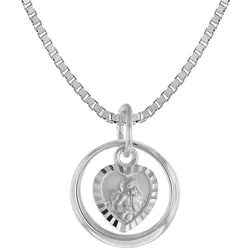 trendor 39577 Taufkette 925 Silber Taufring mit Engelherz, 38 cm