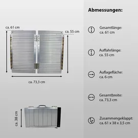 Baumarktplus TRUTZHOLM Rollstuhlrampe klappbar 61 cm Traglast 272 kg Alu grau geriffelt Auffahrrampe