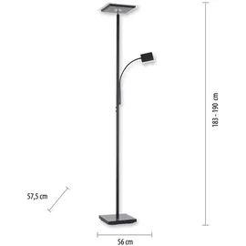 just light. LED-Stehlampe Hans Alu, Eisen, Stahl & Metall