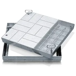 Zarges Schachtabdeckung aus Edelstahl mit Wanne 635 mm x 635 mm