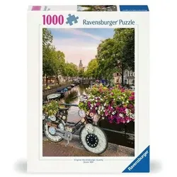 RAVENSBURGER 12000780 Puzzle 1000 Teile Fahrrad und Blumen in Amsterdam