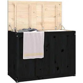 vidaXL Wäschetruhe Schwarz 88,5x44x66 cm Massivholz Kiefer