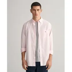 Gant für Herren. 3000100 Rosa Popeline-Hemd mit normaler Passform (M), Lässig, Baumwolle, Klassisch, Langarm