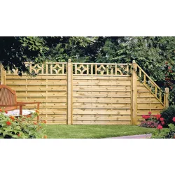 Sichtschutz Zaun Köln Aktion 180 x 160 auf 140 cm – Holzzaun aus Kiefer – Lamellenzaun mit Rankgitter – Gartenzaun für Privatsphäre im Garten