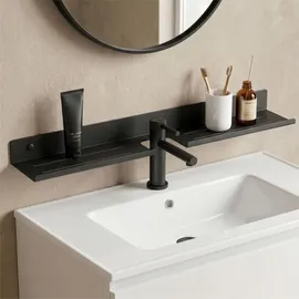 doporro Waschbecken Ablage 60 cm über dem Wasserhahn, Badezimmer Regal ohne Bohren oder zum Bohren, Waschbecken-wasserhahn-organizer, Grau Reglo-17