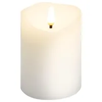 goobay LED Echtwachskerze 7,5 x 10 cm weiß