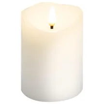 goobay LED Echtwachskerze 7,5 x 10 cm weiß