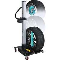 Kunzer WK CVRMH65 Elektrische Reifenmontagehilfe kompakt für Auto-Räder, 24V/200W, Einhandbetrieb, 4 Schwenkrollen