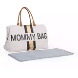 Childhome Mommy Bag  Groß Off white Stripes black/gold