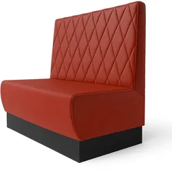 Meyer S | Gastrobank | B:H 140 x 100 cm | Rot | Raute | Leder