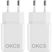 OKCS Originals USB Netzteil 2 x 10W - USB Ladestecker Adapter (5V / 2A) - Ladeadapter Ladegerät kompatibel mit iPhone X/iPad, Galaxy Smartphone, S9 / Tab A etc. - Weiß
