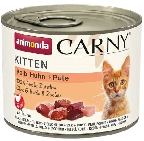 ANIMONDA Carny Kitten Veal&Chicken&Turkey 200 g Kalb, Huhn und Truthahn für Kätzchen