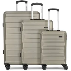 Worldpack New York 2.0 4 Rollen Kofferset 3-teilig  goldfarben