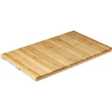 Relaxdays Bambusmatte für Badezimmer, Stopper, hygienisch, feuchtigkeitsbeständig, Fußmatte 40x65 cm,