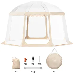VEVOR Pop-Up-Pavillon Camping Kuppel Bubble Zelt 8-10 Personen 3,66x3,66x2,4m