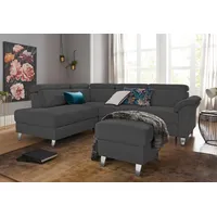 sit&more Ecksofa Arngast L-Form, inklusive Kopfteilverstellung und Federkern grau