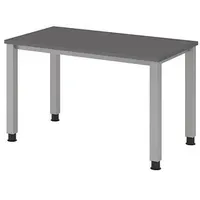 Hammerbacher QS612 Schreibtisch grafit rechteckig, 4-Fuß-Gestell silber 120,0 x