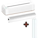 A4 Papierdrucker Drahtloser Bluetooth-Thermodrucker fuer mobile Bueros, unterstuetzt mobile Fotodrucker, 210 mm Fotodrucker Thermotransferdrucker m... - Weiß