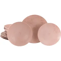 CreaTable Tafelservice Catania Peach rot Steinzeug 12 tlg. -