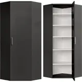 Procontour Mehrzweckschrank PROCONTOUR "Eckschrank Clara BESTSELLER", grau (anthrazit), B:64cm H:167cm T:64cm, Schränke, Mehrzweckschrank, Höhe 167cm, mit variabel verstellbaren Einlegeböden