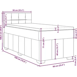 vidaXL Boxspringbett 90 x 190 cm Schwarz