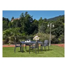 Dmora Imola Gartentisch 138 x 78 x 72 cm Anthrazit