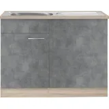 wiho Küchen Spülenschrank »Zell«, Breite 110 cm, inkl. Tür/Sockel für Geschirrspüler, grau