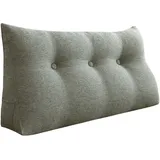 Vercart - Großes Bettruhe Keilkissen, Lang Lesekissen, Dekoratives Kopfteilkissen, Dreieckiges Rückenkissen, Loungekissen für Tagesbett oder Couch,