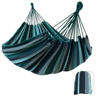 your GEAR yourGEAR Cebu - XXL Hängematte 220 x 160 cm | Smaragd (Grün) oder Aqua (Blau) | bis 300 kg Baumwolle Tuchhängematte 2 Personen| Packtasche [Smaragd]