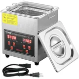 Vevor Ultraschallreiniger Ultraschall Edelstahl-Reinigungsgerät W, 2 L Ultraschallreinigungsgerät mit Digitaler Anzeige 0-30 Min, Reinigung Ultraschall für Schmuck, Brillen, Uhren usw.