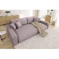 S-Style Möbel Schlafsofa Emma mit Schlaffunktion und Bettkasten in Cord-Stoff rosa