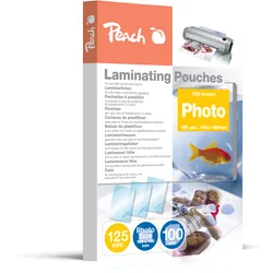 Peach Laminierfolie 106x156mm Foto | 125 mic | 100 St. | glänzend | geeignet für alle Laminiergeräte | S-PP525-19
