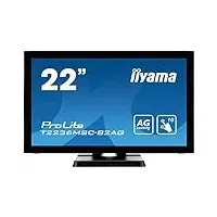 iiyama Prolite T2236MSC-B2AG 55 cm (21,5") AMVA LED-Monitor Full-HD 10 Punkt Multitouch kapazitiv (VGA, DVI, HDMI, USB3.0) Anti Glare Beschichtung, schwarz