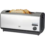 Langschlitz Toaster Edelstahl 4 Scheiben Brötchenaufsatz Krümelschublade KHG